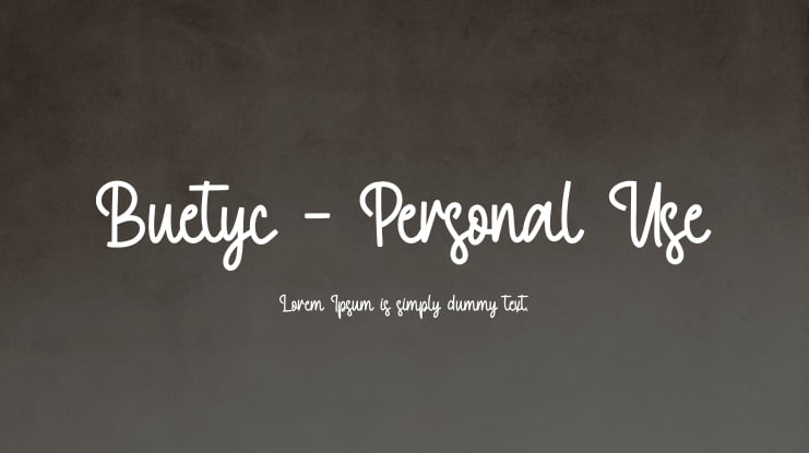 Buetyc - Personal Use Font