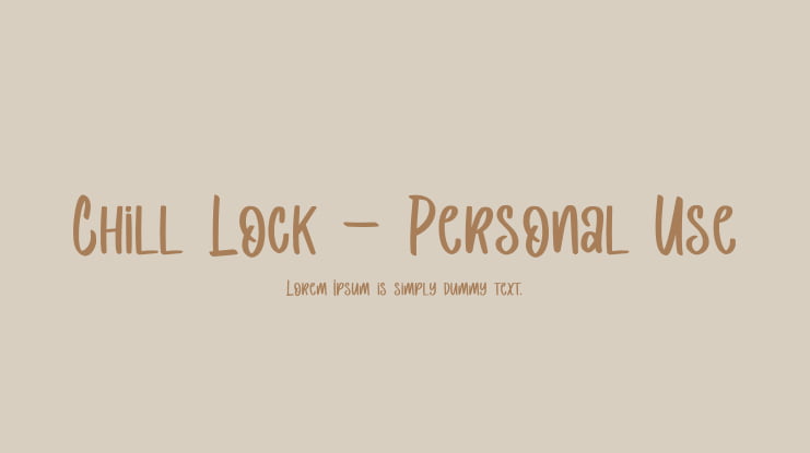 Chill Lock - Personal Use Font