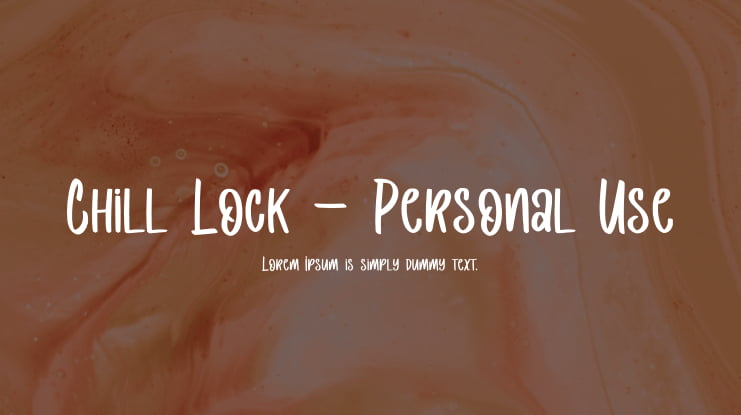 Chill Lock - Personal Use Font