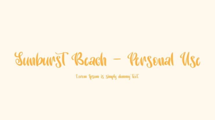 Sunburst Beach - Personal Use Font