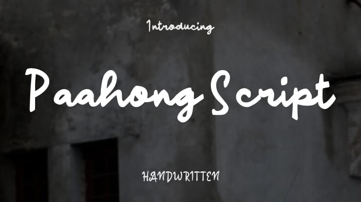 Paahong Script Font