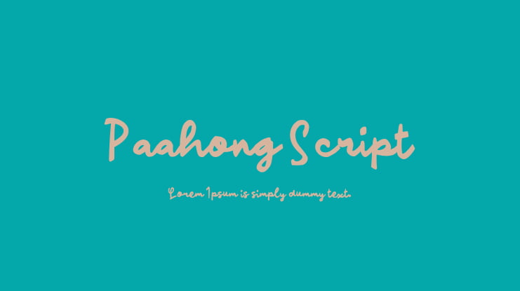 Paahong Script Font