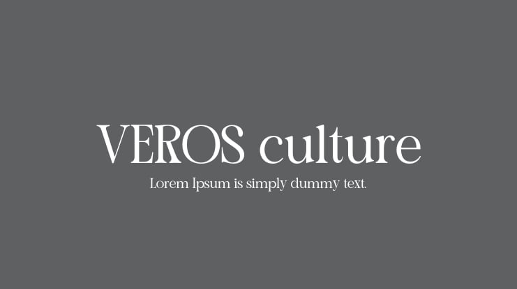 VEROS culture Font