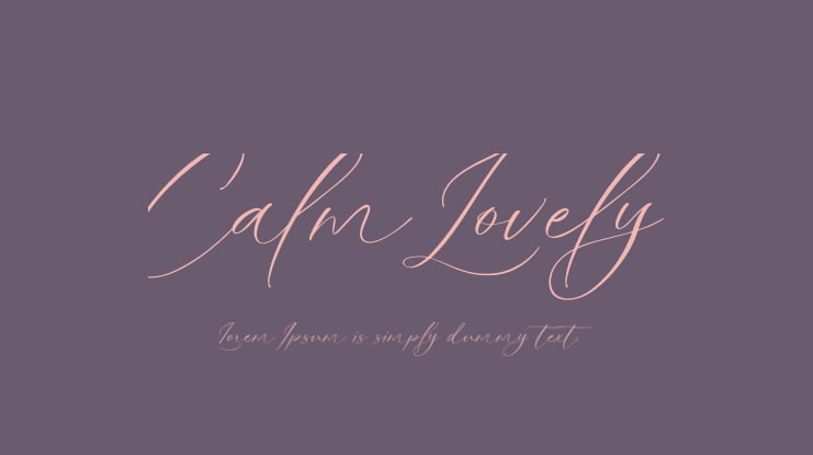 Calm Lovely Font