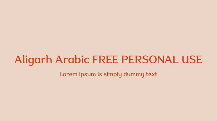 Aligarh Arabic FREE PERSONAL USE Font Family