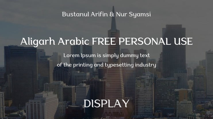 Aligarh Arabic FREE PERSONAL USE Font Family