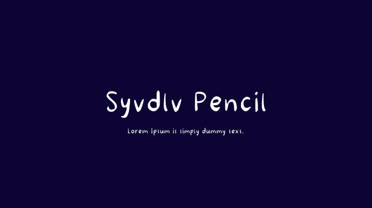 Syvdlv Pencil Font