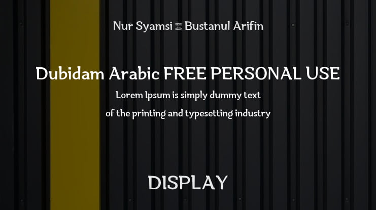 Dubidam Arabic FREE PERSONAL USE Font Family