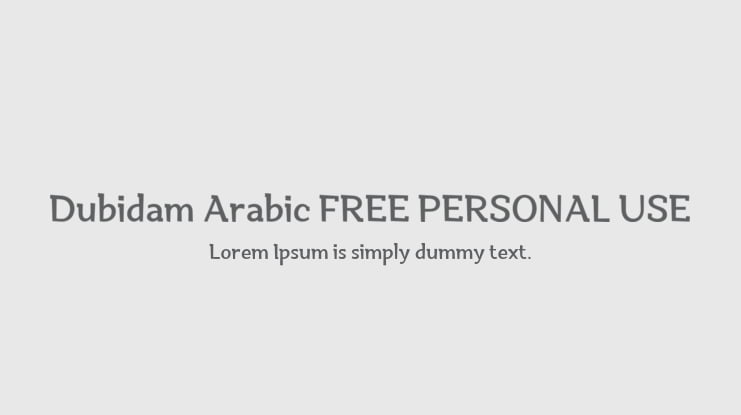 Dubidam Arabic FREE PERSONAL USE Font Family