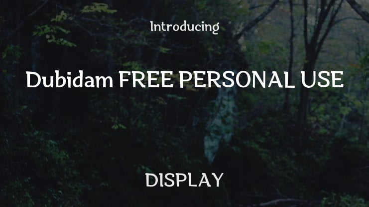 Dubidam FREE PERSONAL USE Font Family