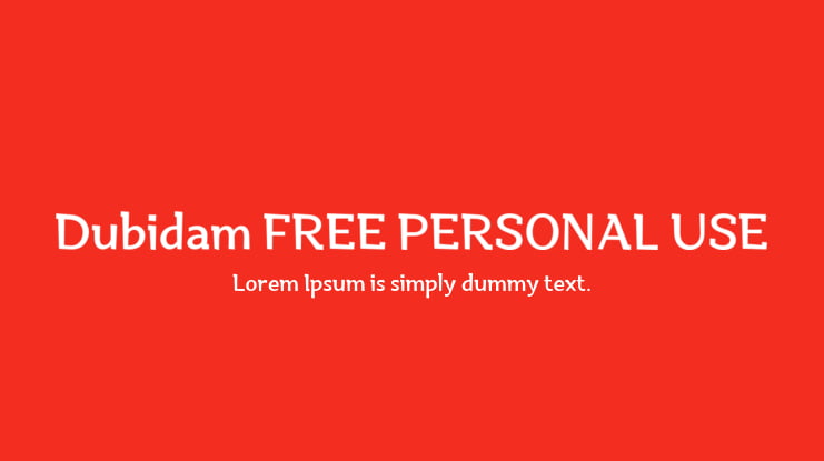 Dubidam FREE PERSONAL USE Font Family