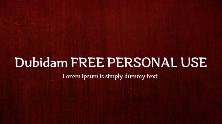 Dubidam FREE PERSONAL USE Font Family