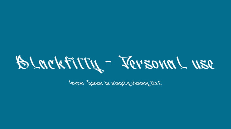 Blackfitty - Personal use Font