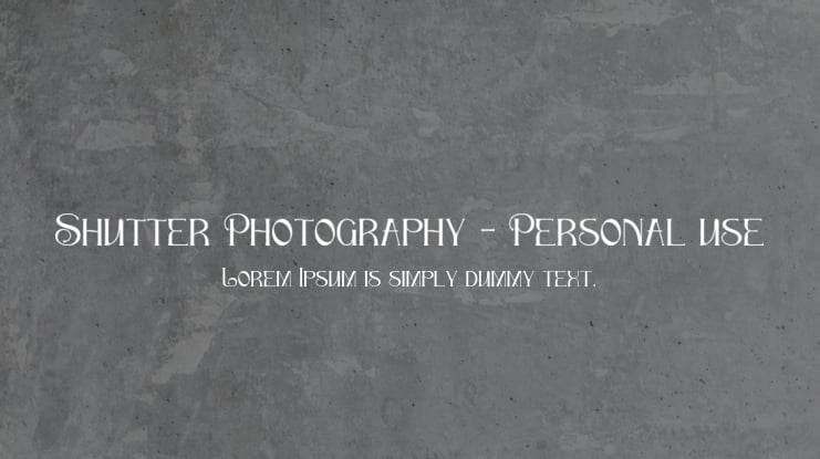 Shutter Photography - Personal use Font