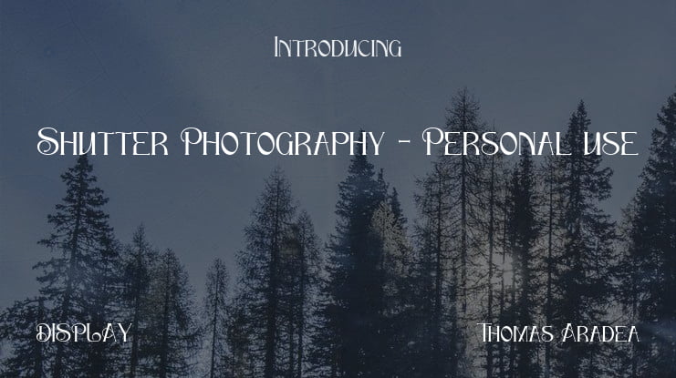 Shutter Photography - Personal use Font