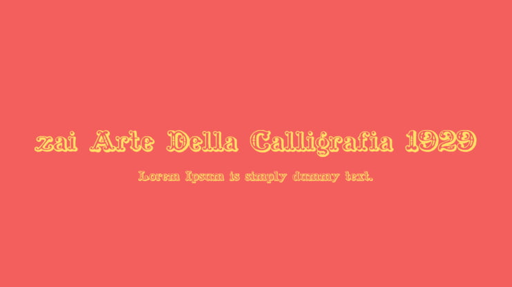 zai Arte Della Calligrafia 1929 Font