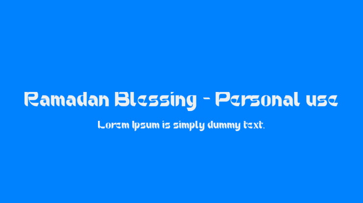 Ramadan Blessing - Personal use Font