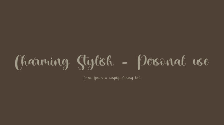 Charming Stylish - Personal use Font