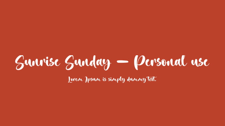 Sunrise Sunday - Personal use Font