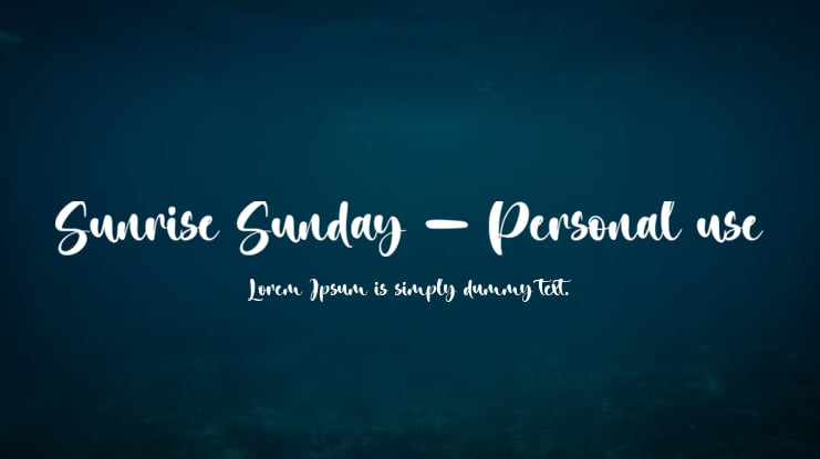 Sunrise Sunday - Personal use Font