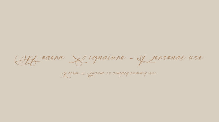 Modern Signature - Personal use Font