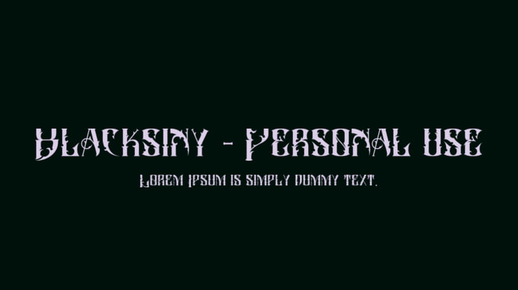 Blacksiny - Personal use Font