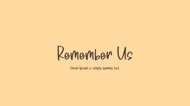 Remember Us Font