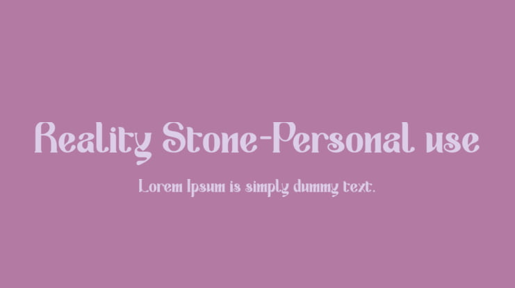 Reality Stone-Personal use Font