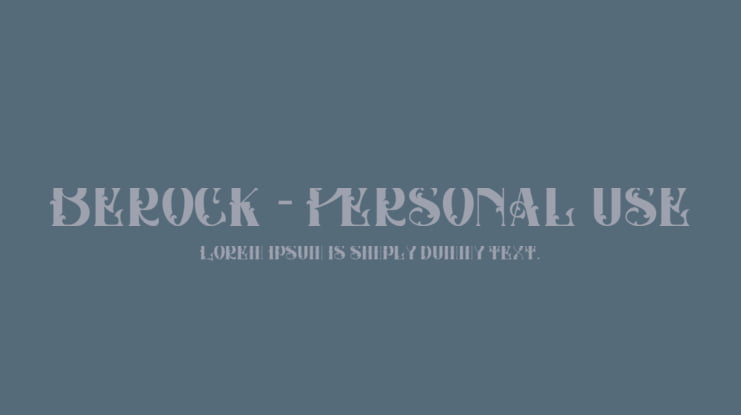 Berock - Personal use Font