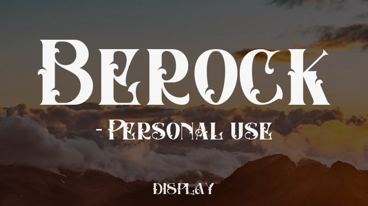 Berock - Personal use Font