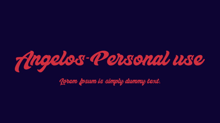 Angelos-Personal use Font