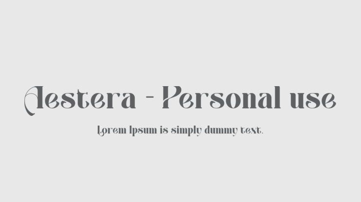 Aestera - Personal use Font