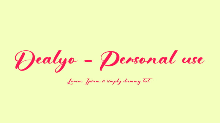 Dealyo - Personal use Font