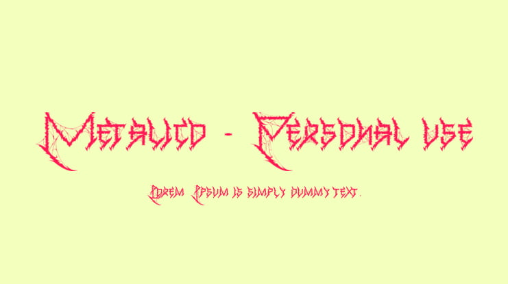 Metalico - Personal use Font