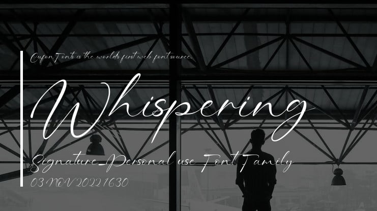 Whispering Signature-Personal use Font