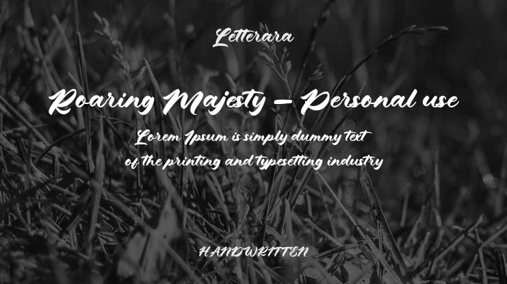 Roaring Majesty - Personal use Font