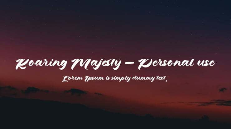 Roaring Majesty - Personal use Font