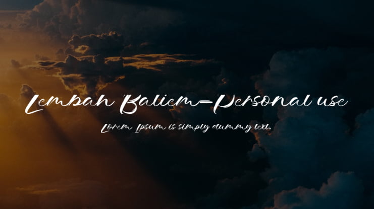 Lembah Baliem-Personal use Font