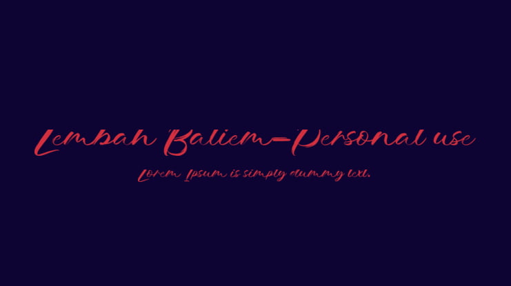 Lembah Baliem-Personal use Font