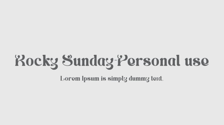 Rocky Sunday-Personal use Font