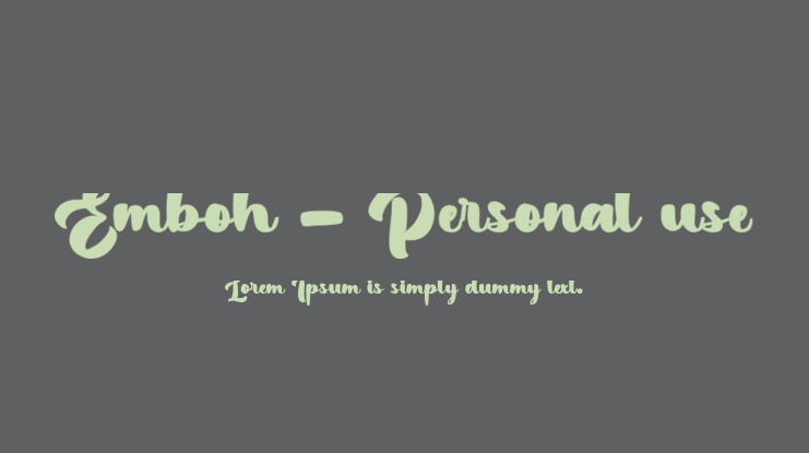 Emboh - Personal use Font