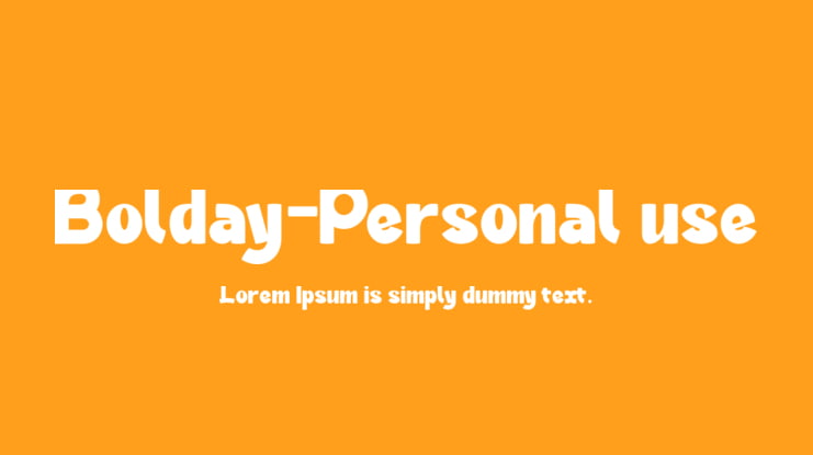 Bolday-Personal use Font