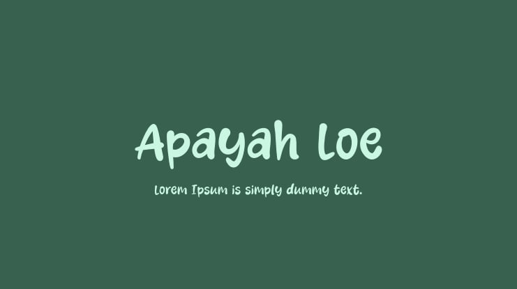 Apayah Loe Font