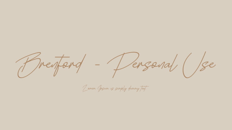 Brenford  - Personal Use Font