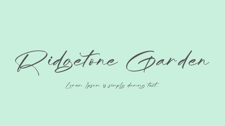 Ridgetone Garden Font