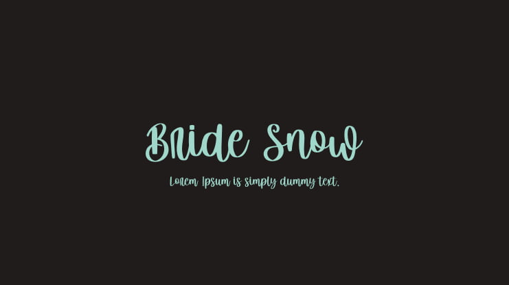 Bride Snow Font