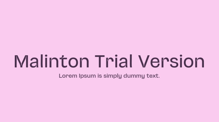 Malinton Trial Version Font Family