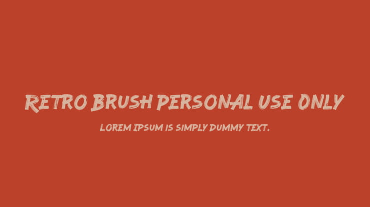 Retro Brush Personal Use Only Font