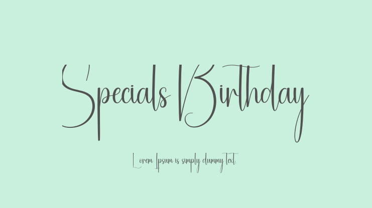 Specials Birthday Font