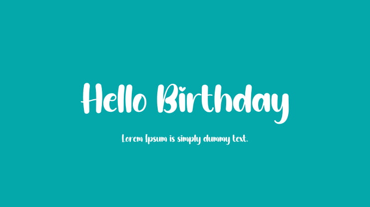 Hello Birthday Font